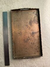 Vintage Antique 1930s Chinese Engraved Rectangle Serving Tray W/ Handle 13