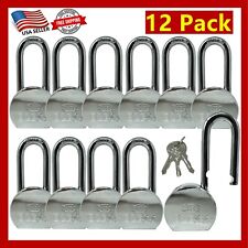 12 Pack Heavy Duty Long Master Lock Steel Maximum Protection Padlock with 3Keys picture