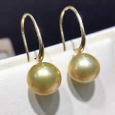 Highlights 16MM Golden Shell Pearl Earrings 18K hook Cultured Hook Halloween picture