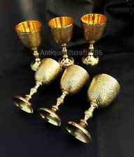 Solid Brass Goblet Brass Drinking Wine Cup Vintage Handmade Brass King's Royal C picture
