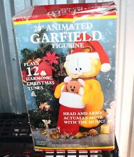 Vintage 20” Animated Garfield Cat Plays 12 Christmas Tunes Motion Large Sz Decor picture