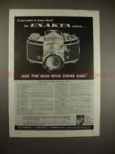 1958 Ihagee Exakta Camera Ad - Ask The Man Who Owns One picture