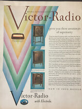 1930 Victor Radio with Electrola 3 Models Shown Vintage Advertisement  picture