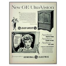 GENERAL ELECTRIC G-E Ultra Vision TV 1952 Actress LUCILLE BALL  Vintage Print Ad picture