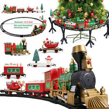 36PCS Classic Around Christmas Tree Santa Clause Toy Train Set With Light Sound picture