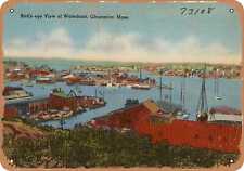 Metal Sign - Massachusetts Postcard - Bird's-eye view of Waterfront, Gloucester picture