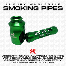 Wholesale Metal Smoking Pipes | Glass Pipe Lot | Green Hand Pipe Wholesale | 7PC picture