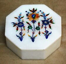 Octagon Shape Marble Jewelry Box Pietra Dura Art Handmade Box with Elegant Look picture