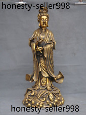 Huge Chinese Buddhism temple brass Kwan-yin Guan Yin Bodhisattva buddha statue picture