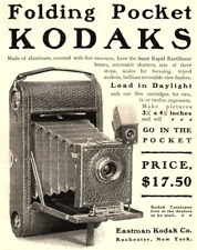 1900 EASTMAN KODAK CO FOLDING POCKET KODAKS CAMERA VINTAGE ADVERTISEMENT Z483 picture