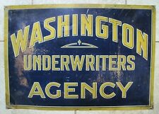 WASHINGTON UNDERWRITERS AGENCY Old Sign Insurance Co Ad Metallograph Corp NY picture