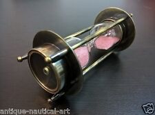 Antique Vintage Brass Sand Timer Compass Collectible Nautical Décor Gift picture