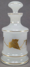 Early 20th Century French White Opaline & Gold Ivy Vine Leaves Dresser Bottle picture