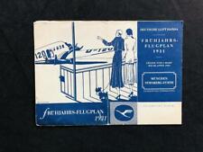 DEUTSCHE LUFTHANSA AIRLINE RARE ORIGINAL 1931 TIMETABLE POSTER BROCHURE BOOK picture