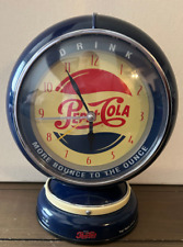 Vintage Pepsi-Cola Light-Up Mini Gasoline Globe Alarm Clock-1999- EXCELLENT COND picture