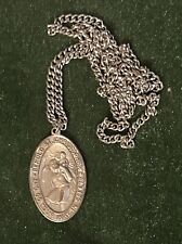 Sterling Silver St Christopher Medal on 24” Endless Chain Necklace picture