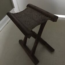 Vintage 1930s Chinese Solid Hard Wood Folding Stool Chair Handmade 14