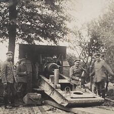 WW1 Original German 1916 Artillery mortar cannon soldiers Prussian postcard old picture