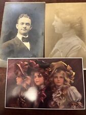 Vintage B&W Portraits Of A Man And A Woman Plus Extra Postcards  picture