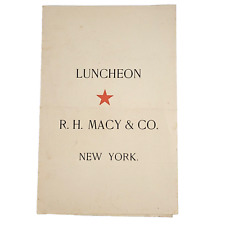 RARE c.1905 R.H. Macy & Co. Macy's NY Lunch Counter Menu Hand-Written Oyster VTG picture