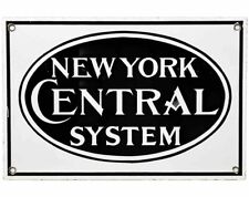 VINTAGE NEW YORK CENTRAL SYSTEM PORCELAIN SIGN GAS OIL TRAIN STATION RAIL ROAD picture