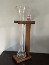 Rare Rumple Minze Vintage Yard Hand Blown Glass Wooden Stand Beer Bong Shot picture