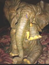 Resin Sitting Elephant with Tear Figurine Ornament 21 x 14cm  picture