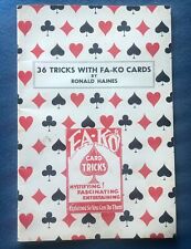 Magic Trick Booklet 36 Tricks With Fa-Ko Cards Ronald Haines House Of Cards 1960 picture