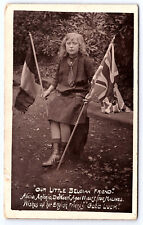 WW1 UK Postcard Our Little Belgian Friend Flags A308 picture