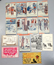 Lot of 14 Vintage Comic Postcards (mostly WW2 Military WAC)  unused picture