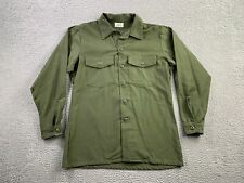 Vintage Military Shirt Mens 16.5 x 34 Green Sateen OG 107 Vietnam 1973 picture