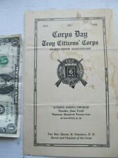 Rare Antique 1924 CORPS DAY Program, Troy New York, St Johns Church, Nat'l Guard picture
