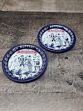 Ruppert Knickerbocker Beer Vintage Tin Coaster With Party  Graphics Set Of 2 picture