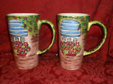 PAIR OF SONOMA LIFE STYLE HAND PAINTED MUGS picture