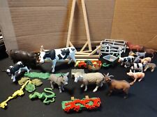 SCHLEICH LOT OF ACCESSORIES AND 7=SCHLEICH ANIMALS AND 11 UNBRANDED ANIMALS picture