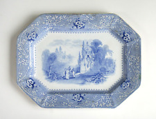 Antique Blue and White Transferware  Ironstone Platter, W. Adams & Sons picture
