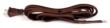 8 ft Brown Rayon Cloth Covered Electric Lamp Cord w/ End Plug, DIY Lamp Repair  picture