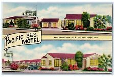 c1950 Pacific Boulevard Motel Restaurant Building San Diego California Postcard picture