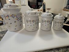 Vintage Correlle English Meadow Canister Set Of Four W/ Lids - Excellent Cond picture