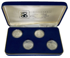 1986 Vancouver Expo 4 Coin set .999 Silver Commemorative Medallions RARE picture