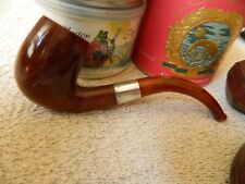 ESTATE PIPE  AMBER STEM STERLING HALLMARKED BAND EDL IN TRIANGLE picture