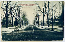 Kewanee Illinois Prospect Street Winter View Vintage Postcard c1910 picture