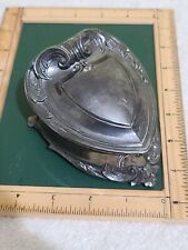 Antique WB Mfg Co Weidlich Brothers Art Floral Pewter Jewelry Casket Trinket Box picture