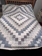 vintage handmade quilt Comforter 94” Long 80” Wide multi colored Diamond early picture