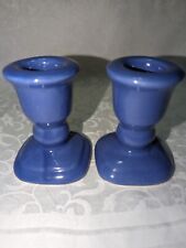 Pair 70s White Ceramic Princess House Candlestick Holders. Used picture