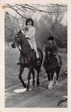 RPPC RPPC Jackie Kennedy Children Riding Horses Photo Vtg Postcard A36 picture