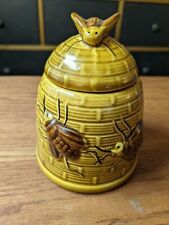 Vintage Beehive Honey Pot Sugar Bowl Honey  Jar with Lid Bumblebee Bee picture
