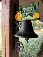 Vintage Cast Iron “Big John” Wall Mount Outdoor Barn Ranch Tractor Dinner Bell picture