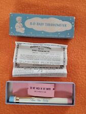 Vintage B-D Glass Baby Thermometer with Box & Holder & Certificate USA 1953 picture