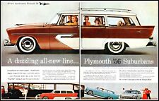 1956 Plymouth suburban station wagon aerodynamic vintage photo Print Ad  adL24 picture